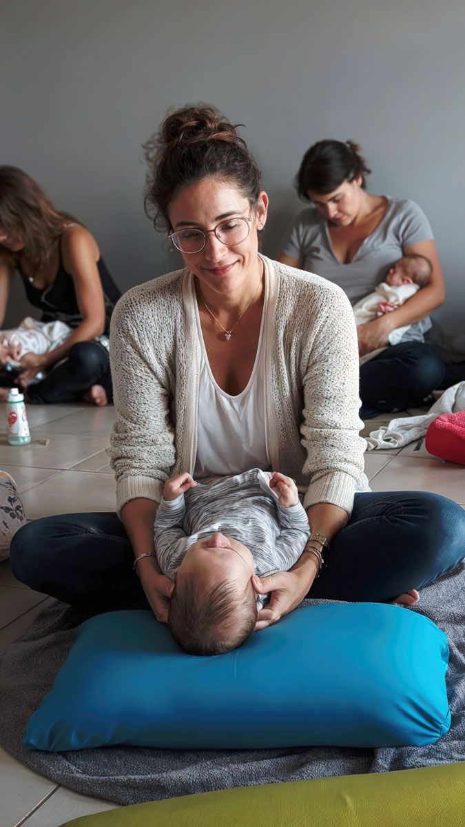 maman qui masse son bébé